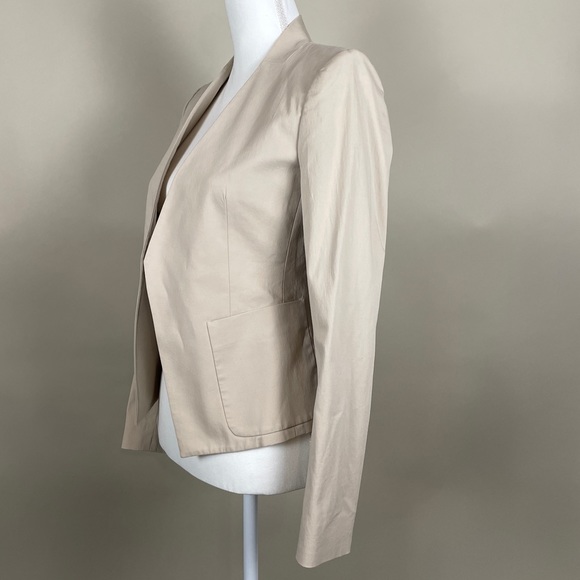 Theory Open Front Tan Blazer in Stretch Cotton - Picture 3 of 7